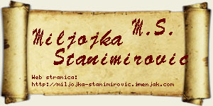 Miljojka Stanimirović vizit kartica